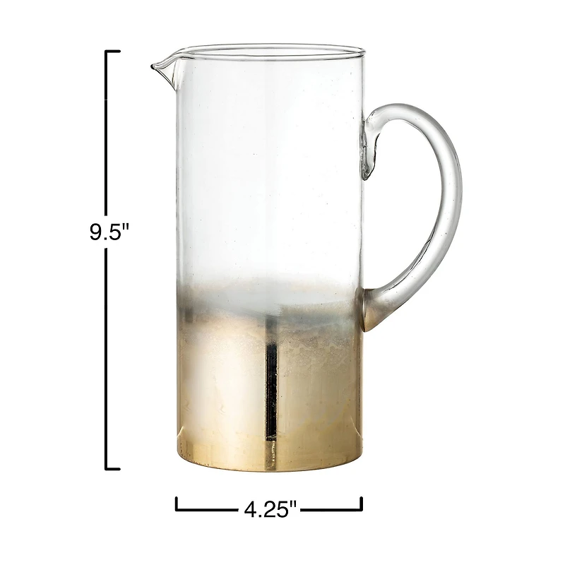 Hello Honey® 10" Gold Ombre Glass Pitcher