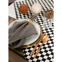 Black and Cream Harlequin Print Table Topper 40" x 40"