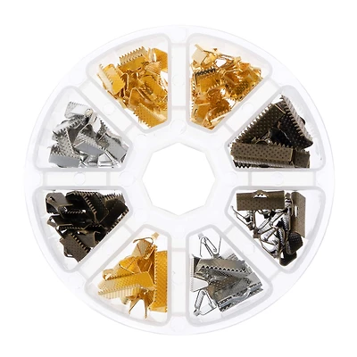 John Bead Clamp Ends Assortment Round 8 Slot Jewelry Making Kit, 138ct.