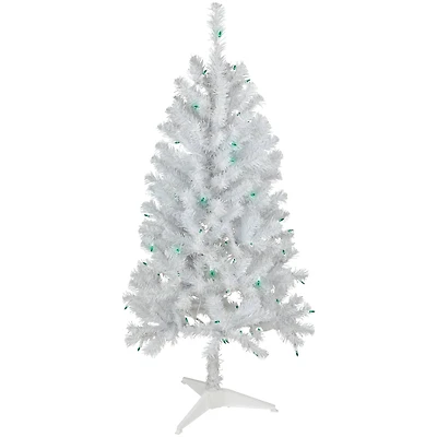 4ft. Pre-Lit White Artificial Christmas Tree, Green Lights