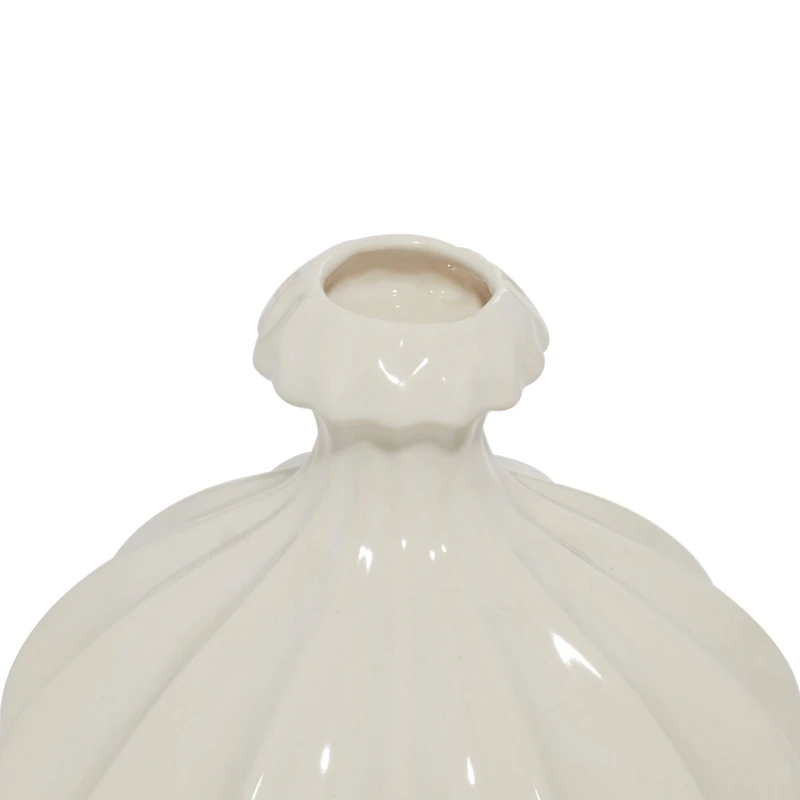 White Stoneware Modern Vase Set