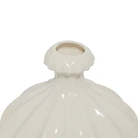 White Stoneware Modern Vase Set