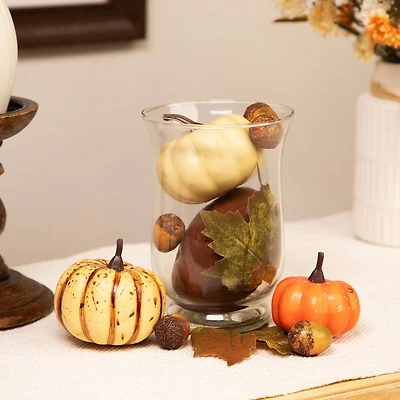 Autumn Harvest Artificial Pumpkin, Acorn & Leaf Thanksgiving Decoration Set