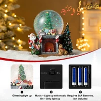 Glitzhome® 7.75" Lighted Musical Christmas Tree on Fireplace Waterglobe