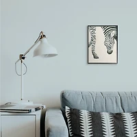 Stupell Industries Zebra Grazing Striped Safari Animal Hoof Detail in Frame Wall Art