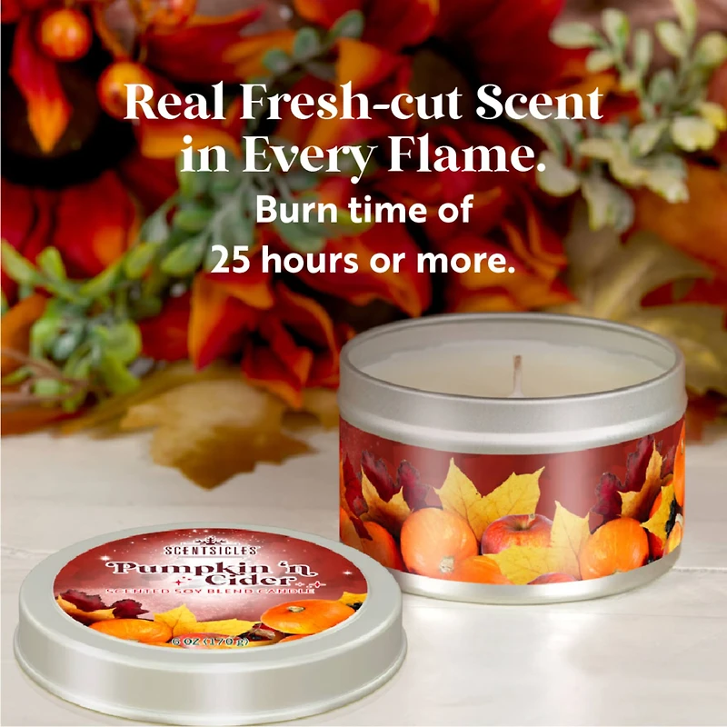 Scentsicles Candles Autumn 'n Apples, Pumpkin 'n Cider, Spiced Pine Cones, 3 pack