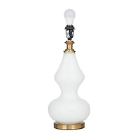 White Glass Table Lamp 15" x 15" x 29"