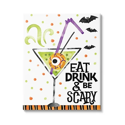 Stupell Industries Eat Drink & Be Scary Halloween Canvas Wall Art