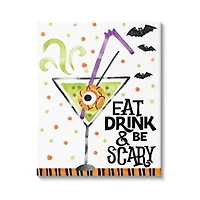 Stupell Industries Eat Drink & Be Scary Halloween Canvas Wall Art