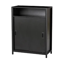 Glitzhome® 32" Black Double Door Modern Storage Floor Cabinet