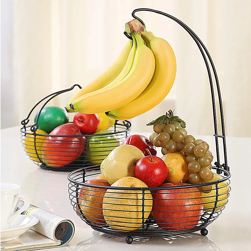 SunnyPoint Black 2 Tier Basket