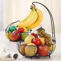 SunnyPoint Black 2 Tier Basket