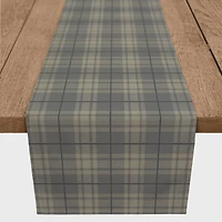 Dark Gray Plaid Indoor/Outdoor Table Runner