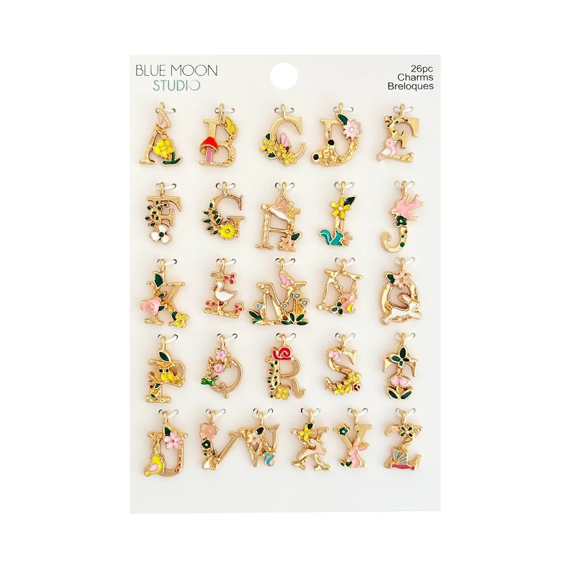 Blue Moon Studio™ Flower Alphabet Charm Set