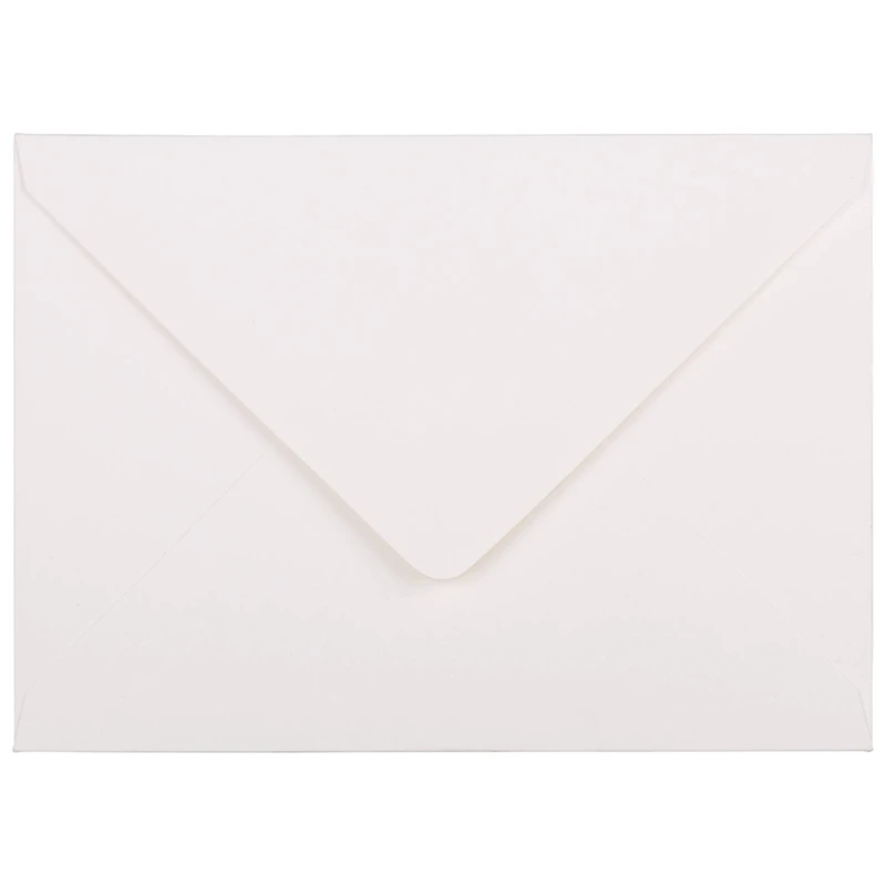 JAM Paper A7 Bright White Laid Strathmore Invitation Envelopes with Euro Flap