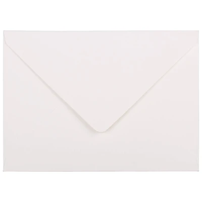 JAM Paper A7 Bright White Laid Strathmore Invitation Envelopes with Euro Flap