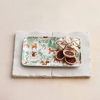 Hello Honey® 11.25" Woodland Flora & Fauna Stoneware Platter