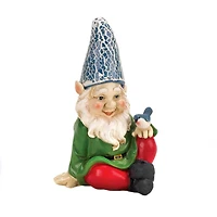 7" Cheery Gnome Solar Statue
