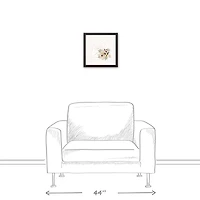 Romantic Floral Letter 12" x 12" Black Framed Canvas