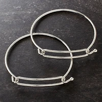 12 Packs: 2 ct. (24 total) Rhodium Slide Bangles by Bead Landing™