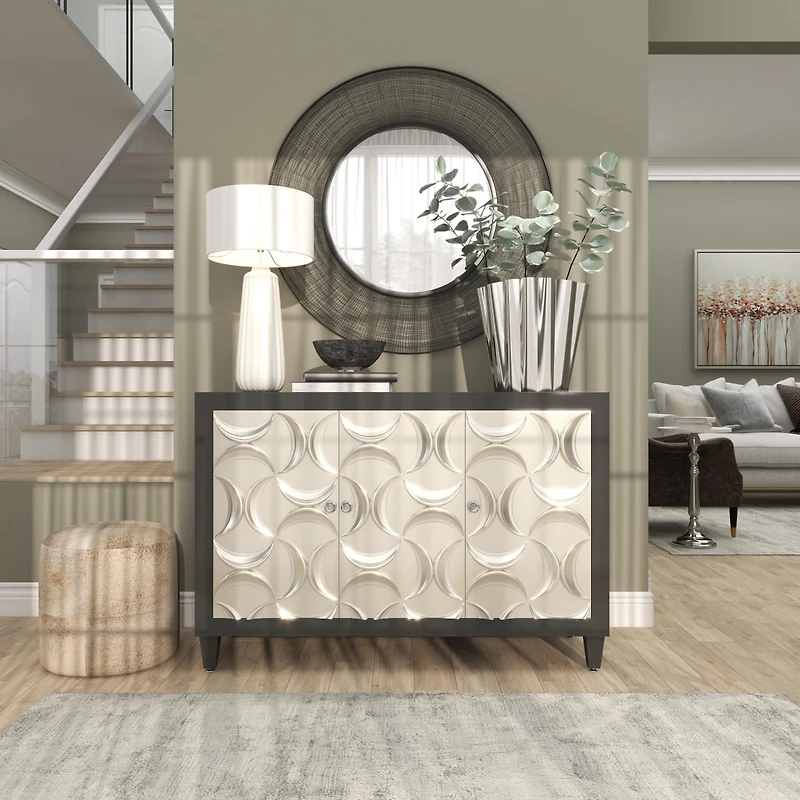 15" Silver Stainless Steel Vase with Zig Zag Edging