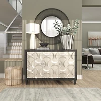 15" Silver Stainless Steel Vase with Zig Zag Edging