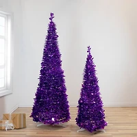 6ft. Unlit Tinsel Pop-Up Artificial Christmas Tree
