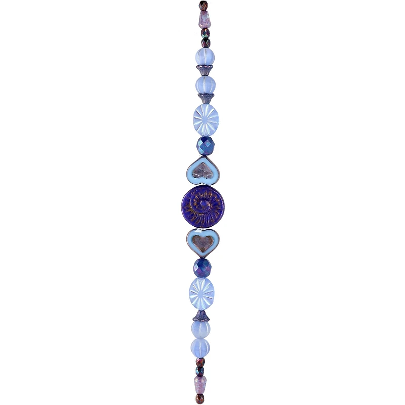 Blue Heart Czech Glass Bead Mix by Bead Landing™