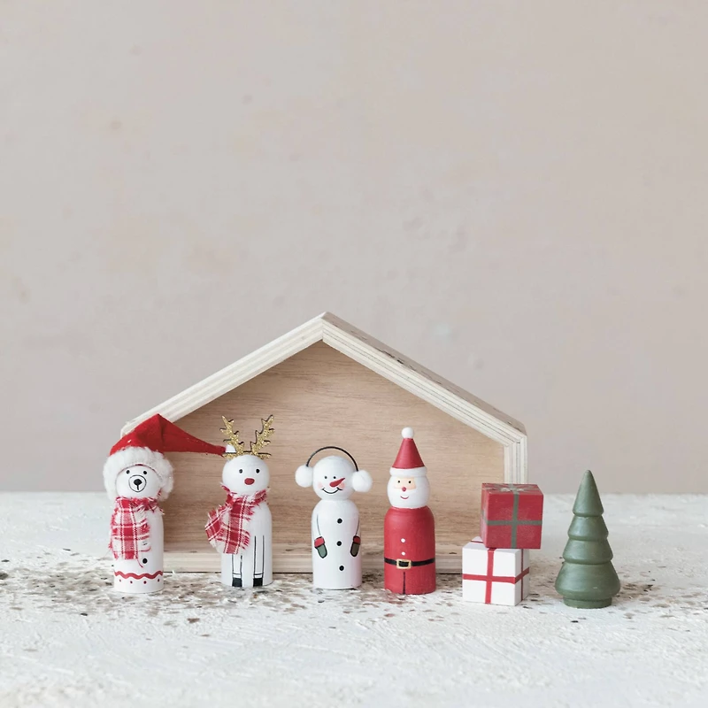 Hello Honey® Wood Holiday Icons in House Set