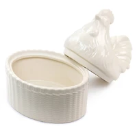 Martha Stewart 6" Cream Ceramic Rooster Baker