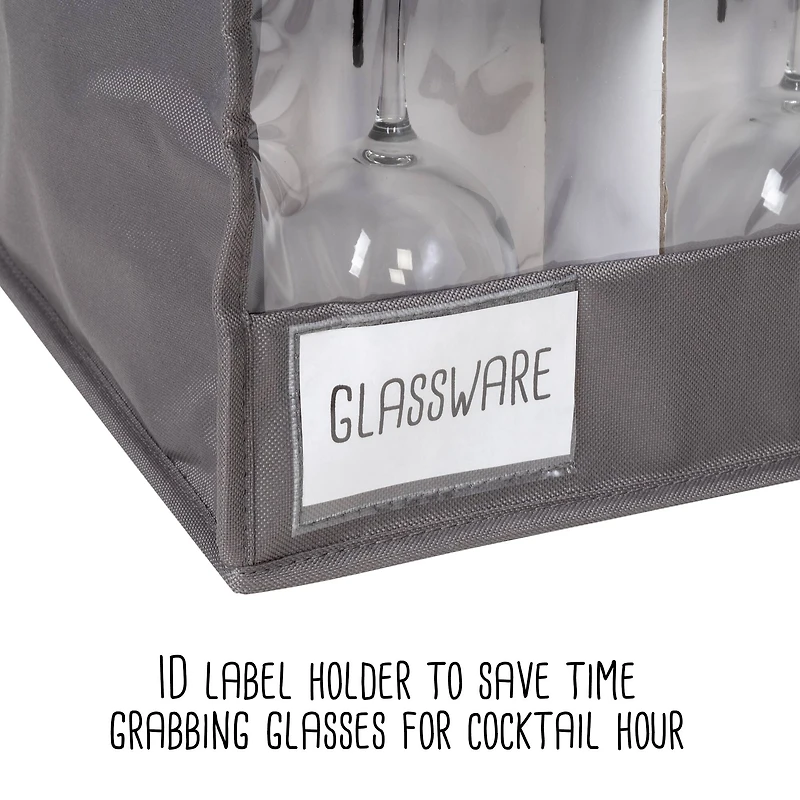 Honey Can Do Gray Stemware Storage Box