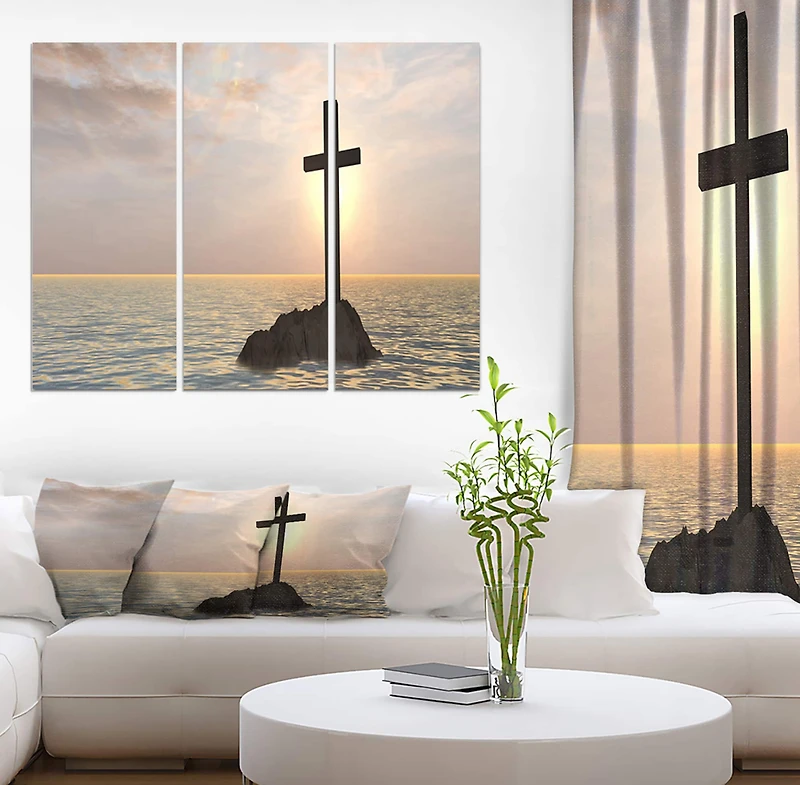 Designart - Jesus Christian Cross in Bay View