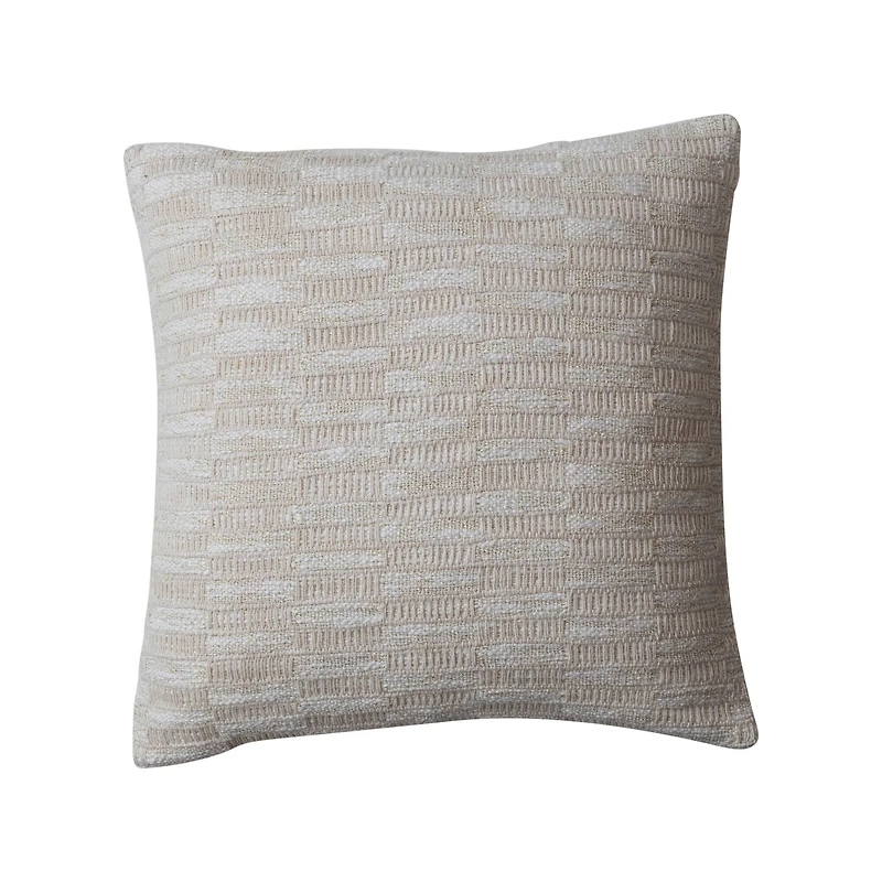 Hello Honey® 20" Natural Square Woven Cotton Blend Accent Pillow