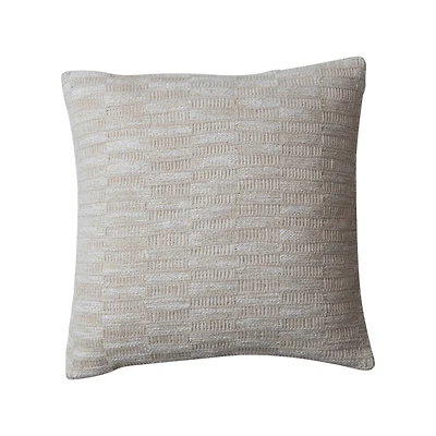 Hello Honey® 20" Natural Square Woven Cotton Blend Accent Pillow