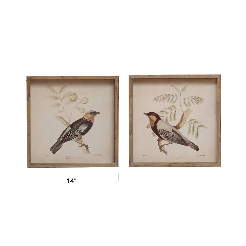 Hello Honey® Bird Design Square Wood Framed Wall Décor Set