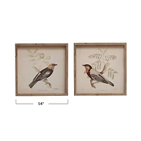 Hello Honey® Bird Design Square Wood Framed Wall Décor Set