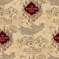 Harry Potter Marauder's Map Cotton Fabric 8yd. Bolt