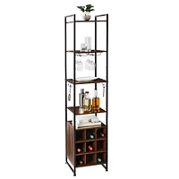 Honey Can Do 6ft. Free-Standing Wine & Bar Storage Tower