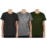 Galaxy by Harvic Women's Moisture Wicking Performance T-Shirt 3 Pack