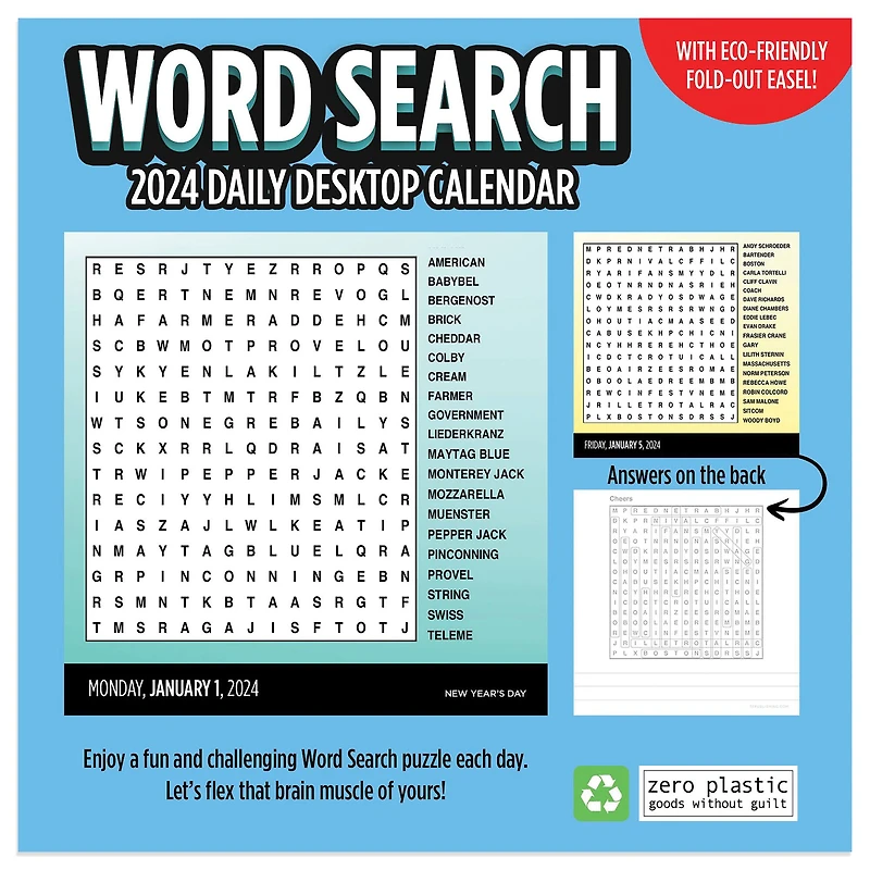 TF Publishing 2024 Word Search Puzzles Daily Desktop Calendar