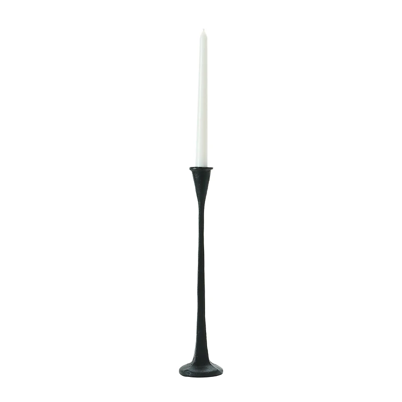 Hello Honey® 14'' Black Cast Iron Taper Candle Holder