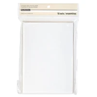 12 Packs: 10 ct. (120 total) White Shimmer Cards & Envelopes by Recollections™, 5" x 7"