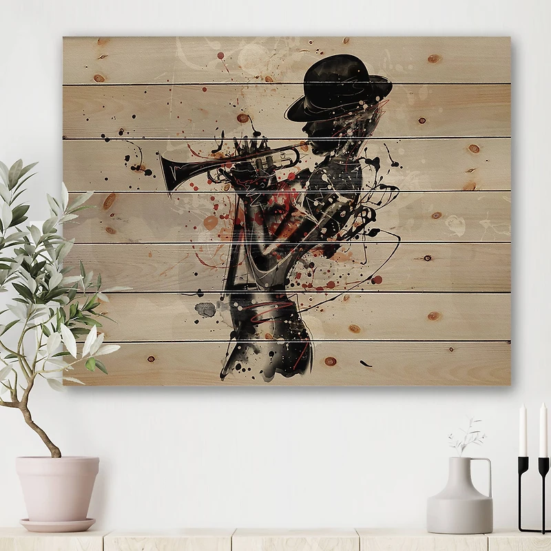 Designart - Woman Playing Jazz Trumpet