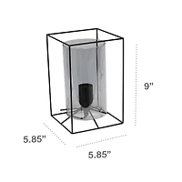 Lalia Home Black Framed Table Lamp with Cylinder Glass Shade