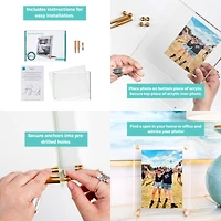 Wexel Art Clear Acrylic Tabletop Floating Picture Frame with Graphite Hardware