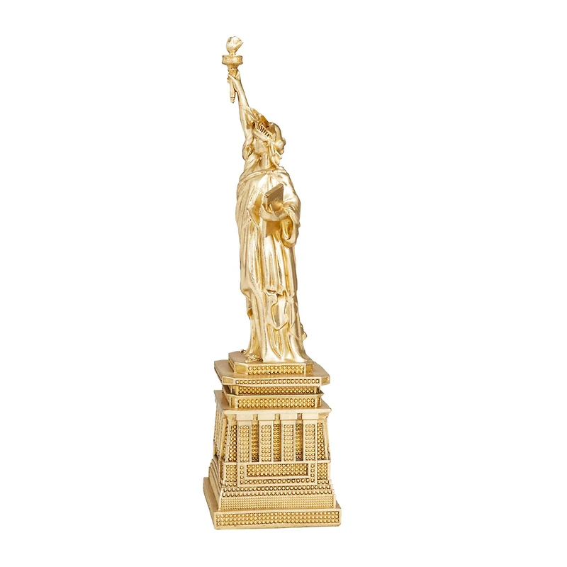 The Novogratz Gold Polystone Traditional Sculpture, 17" x 5" x 4"