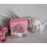 MP Studia Napkin Holder Cake Cross Stitch on Wood Kit
