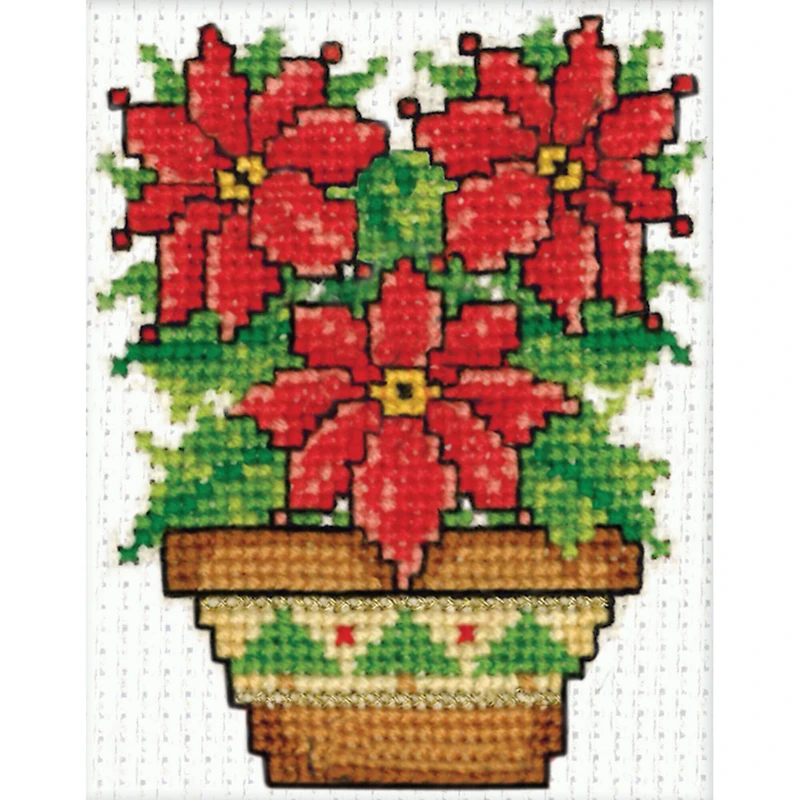 Design Works Poinsettias Counted Cross Stitch Kit