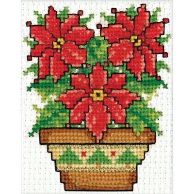 Design Works Poinsettias Counted Cross Stitch Kit