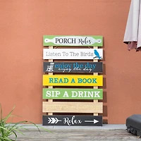 Glitzhome® 36" Rustic Wooden Porch Rules Sign